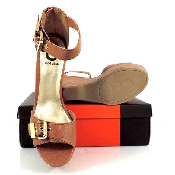 G by Guess Honey Platform Wedge Heels Sandals Medium Natural Size 10 - Picture 8 of 8